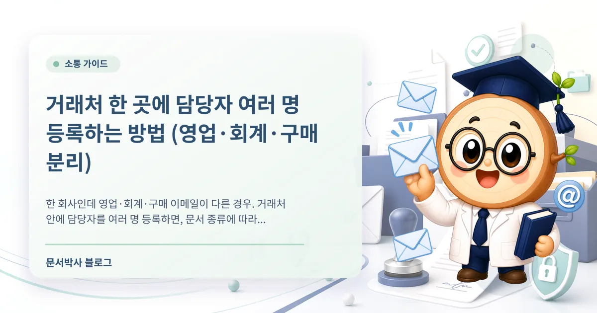 거래처 담당자를 여러 명 등록하고 문서 수신자를 정확히 선택하는 방법 배너